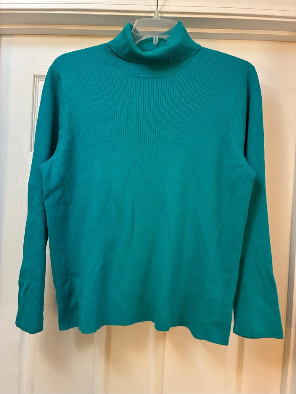 Coldwater Creek Ribbed Turtleneck Sweater in Turquoise 2X